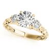 Image 2 : 0.89 CTW Certified VS/SI Diamond 3 Stone 2Pc Wedding Set 14K Yellow Gold - REF-119T8X - 32050