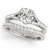 Image 1 : 1.06 CTW Certified VS/SI Diamond Solitaire 2Pc Wedding Set 14K White Gold - REF-96F5M - 31742