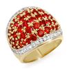 Image 1 : 5.75 CTW Red Sapphire & Diamond Ring 14K Yellow Gold - REF-142M2F - 10633