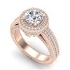 Image 1 : 2.8 CTW VS/SI Diamond Solitaire Art Deco Ring 18K Rose Gold - REF-527W3H - 37137