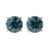 Image 1 : 1.57 CTW Certified Intense Blue SI Diamond Solitaire Stud Earrings 10K White Gold - REF-154R5K - 366