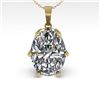 Image 2 : 1 CTW VS/SI Oval Diamond Solitaire Necklace 18K Yellow Gold - REF-279N2Y - 35866