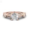 Image 2 : 1.03 CTW VS/SI Diamond Solitaire Art Deco Ring 18K Rose Gold - REF-203W6H - 36972