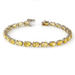 12.18 CTW Citrine Bracelet 10K White Gold - REF-43F3M - 13739