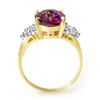 Image 2 : 3.20 CTW Amethyst & Diamond Ring 10K Yellow Gold - REF-31K3R - 13339