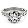 Image 1 : 1.5 CTW Certified VS/SI Diamond Solitaire Halo Ring 18K White Gold - REF-404T4X - 26889