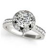 Image 2 : 1.5 CTW Certified VS/SI Diamond Solitaire Halo Ring 18K White Gold - REF-404T4X - 26889