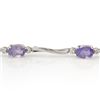 Image 2 : 4.02 CTW Tanzanite & Diamond Bracelet 10K White Gold - REF-54K2R - 10942