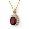 Image 1 : 3.45 CTW Pink Tourmaline & Diamond Necklace 14K Yellow Gold - REF-67K3R - 11376