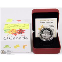 RCM 2014 $10 FINE SILVER COIN: GRIZZLY