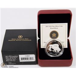 RCM 2011 $10 FINE SILVER COIN: WOOD BISON