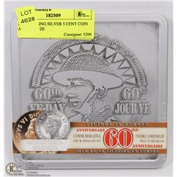 2005 STIRLING SILVER 5 CENT COIN AND BRONZE