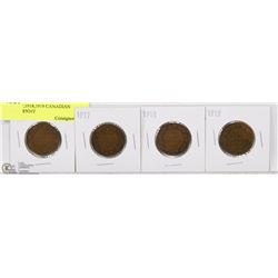 1916,1917,1918,1919 CANADIAN LARGE PENNY