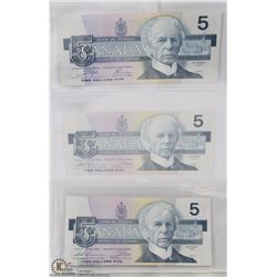 UNC 5 DOLLAR SET