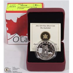 2013 CANADIAN $10 FINE SILVER "INUKSHUK" COIN