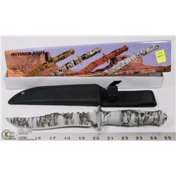 NEW 12" SKULL CAMO DESIGN SURVIVOR KNIFE