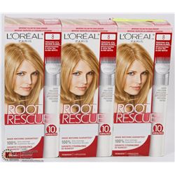 LOT OF 3 LOREAL PARIS ROOT RESCUE COLOURING KITS