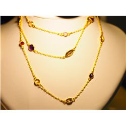 #14-STERLING SILVER GEMSTONE PERIDOT, GARNET,