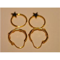 #42-2 PAIRS OF 14KT OF YELLOW GOLD STAR AND