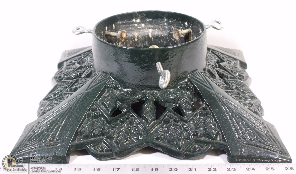 CAST IRON CHRISTMAS TREE STAND GREEN