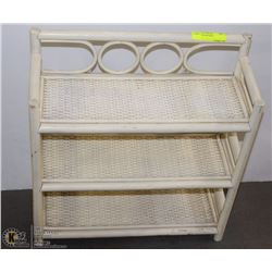 WHITE WICKER SHELF