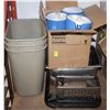 LOT OF SMALL GARBAGE BINS, PITCHERS, GRATERS AND