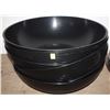 LOT OF SIX 24" BLACK PLASTIC BOWLS