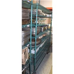 GREEN METRO 8 SHELF ROLLING RACK