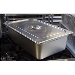 ME#10) S/S FOOD PAN FULL SIZE 6" DEEP WITH LID