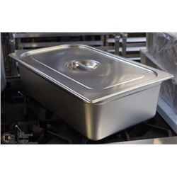 ME#10) S/S FOOD PAN FULL SIZE 6" DEEP WITH LID
