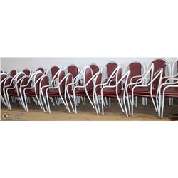 LOT OF 38 RED & GREY CHAIRS.