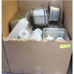 LARGE BOX FULL OF INSERTS AND SQUEEZE BOTTLES