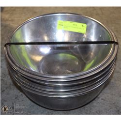 STACK OF 10 STAINLESS STEEL 10" BOWLS