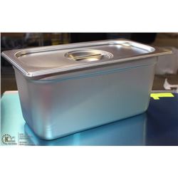 ME#7) S/S FOOD PAN ONE THIRD SIZE 6" DEEP WITH LID