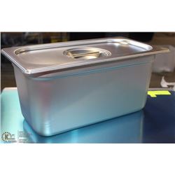 ME#7) S/S FOOD PAN ONE THIRD SIZE 6" DEEP WITH LID