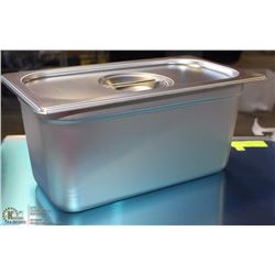 ME#7) S/S FOOD PAN ONE THIRD SIZE 6" DEEP WITH LID