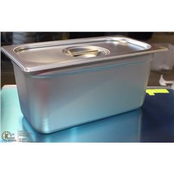 ME#7) S/S FOOD PAN ONE THIRD SIZE 6" DEEP WITH LID