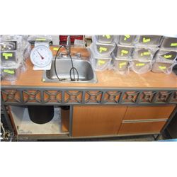DEEP WELL CAFE SINK WITH STORAGE 72X24X37