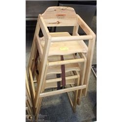 LOT OF 3 WOODEN HIGH CHAIRS