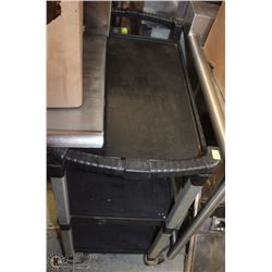 BLACK 3 TIER ROLLING CART