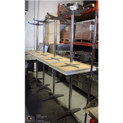 8 TALL WHITE TABLES  27X27X43