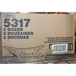 LOT OF 20- 9" BANANA SPLIT DISHES