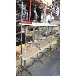 13 SHORT WHITE TABLES 27X27X29