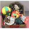 Image 1 : BOX OF CHRISTMAS ITEMS INCL. TEDDY BEAR