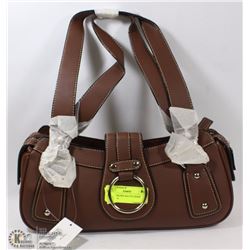 SMALL BROWN MATTE FINISH HANDBAG
