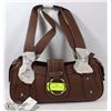 Image 1 : SMALL BROWN MATTE FINISH HANDBAG