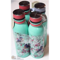 LOT OF 4 STAINLESS STEEL VACUUM BOTTLES , HOLDS