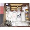 Image 1 : BOX W/COLLECTIBLE BOTTLES & WOOD