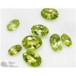 6) GENUINE PERIDOT (5X3, 6X4, 7X5MM) GEMSTONES