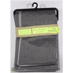 HOMETRENDS ROD POCKET CURTAINS, GREY, 2 PANELS